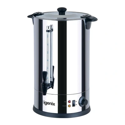 Image of Igenix IG4018 Catering Urn, Hot Water Boiler, Tea Urn for Home Brewing, Commercial or Office Use, 18 Litre, Stainless Steel