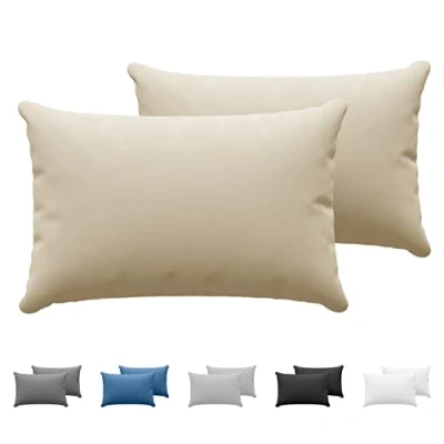 Image of Dreamzie Pillowcases (Set Of 2) Beige For Pillows 50 x 70 cm 100% Cotton Jersey Pillowcase Pillow Cover Bed Protector Resistant and Hypoallergenic