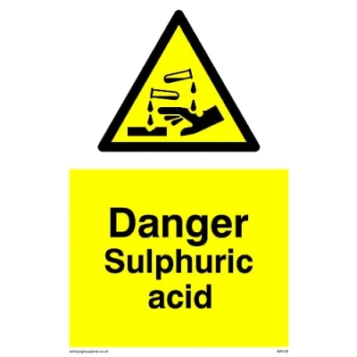 Image of Pack of five Sulphuric Acid Sign 100x150mm A6P