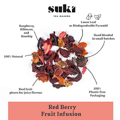 Image of Suki Tea Red Berry, Loose Fruit Berries, Apple, Hibiscus, Blackberry, Mixed Fruits, 80 gram