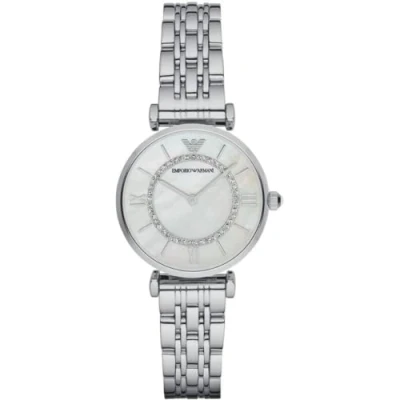Image of Emporio Armani Watch for Women, Two Hand Movement, 32 mm Silver Stainless Steel Case with a Strap, AR1908