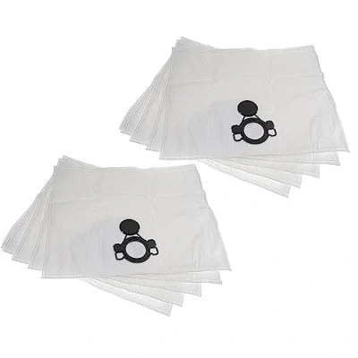 Image of vhbw 10 x Vacuum Cleaner Bags Compatible with Stihl SE 122 E, Cleaner, Microfleece, 27 cm 21.5 cm, White