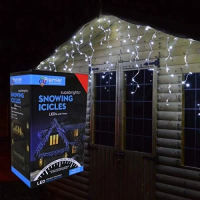 Image of Premier Decorations 960 LED Snowing Iciclebrights, White