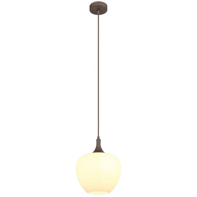 Image of Maxy Dome Pendant Ceiling Light Coffee Colored Opal Glass Shade 1x E27