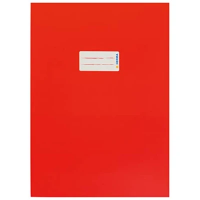 Image of HERMA 19748 Cardboard Notebook Covers DIN A4, Book with Labelling Field Made of Sturdy and Extra Strong Paper, Set 10 Exercise Protectors for School Books Red