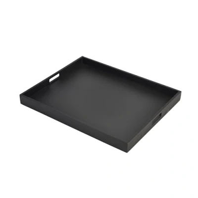 Image of Solid Black Butlers Tray 53.5 x 42.5 4.5cm, Single