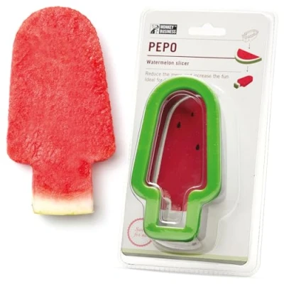 Image of Monkey Business Pepo Watermelon Popsicle Cutter Mold, Stainless Steel Slicer, Fun Shape Sandwich, and Cookie for Fruits