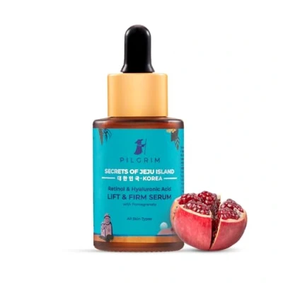 Image of PILGRIM Korean 0.5% Retinol &amp; 1% Hyaluronic Acid Lift Firm Anti Aging serum for face Reduce Fine Lines WrinklesFor Men Women All Skin Types30ml