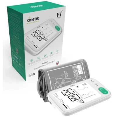 Image of Kinetik Wellbeing Smart Blood Pressure Monitor Used by the NHS Fully Automatic Upper Arm Machine with Bluetooth &amp; Universal Cuff (22 45cm), Digital Sphygmomanometer Carry Case
