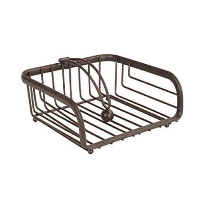Image of Spectrum Diversified Flat Holder with Weighted Arm, Napkin Dispenser, Sturdy Steel Kitchen &amp; Dining Room Decor, Alloy, Bronze