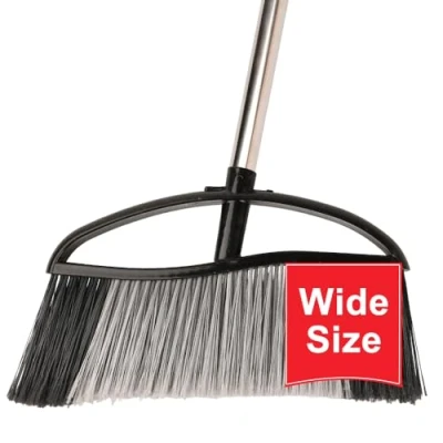 Image of Outdoor Broom,15.7&#039;&#039; Wide Broom, Heavy Duty Broom with Long Handle, Angle Stiff Bristles,Commercial Sweeping for Yard,Garden,Garage,Patio (Black)