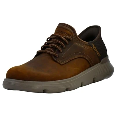 Image of Skechers Men&#039;s Slip ins Garza Gervin Casual on Shoes Moccasin, Dark Chocolate, 10.5 X Wide