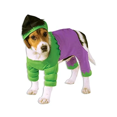 Image of Rubie&#039;s 580069M Official Hulk Pet Dog Costume, Green/Blue, Medium Halloween