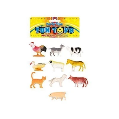 Image of The Home Fusion Company Pack 10 x Children&#039;s Kids Mini Toy Farm Animal Play Figures Figurines Cow Pig Horse etc