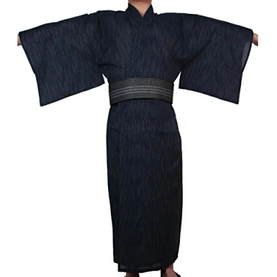 Image of Fancy Pumpkin Jinbei Men&#039;s Japanese Yukata Kimono Home Robe Pajamas Dressing Gown,Colour 09, L