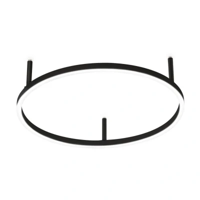 Image of Oracle Slim 50cm Non Dim 2700K Round Integrated LED Semi Flush Ceiling Light Black