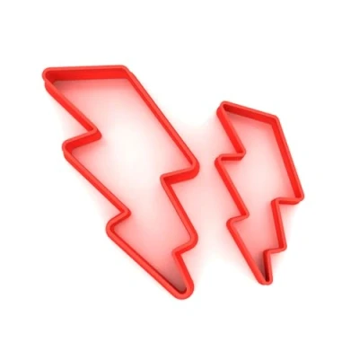 Image of Lightning Bolt Set of 2 Value Cookie/Fondant Cutters Pair 5CM + 8CM