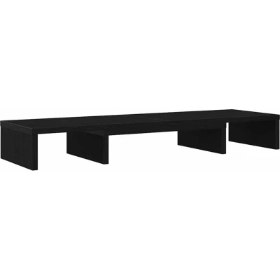 Image of vidaXL Monitor Stand Riser Adjustable Black Oak 80x24x10.5 cm