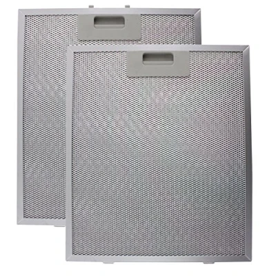 Image of SPARES2GO Metal Grease Filter compatible with CATA/Designair Cooker Hood (Silver, 320 x 260mm) (Pack of 2)