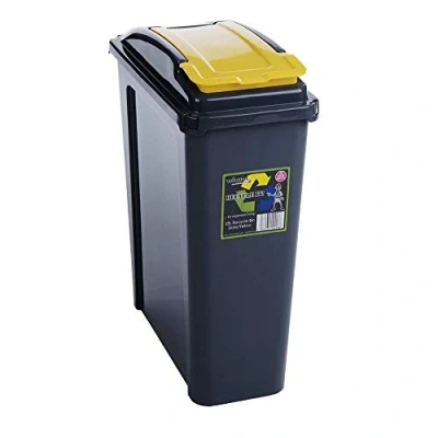 Image of 2XPlastic Indoor Recycle Recycling Waste Bin with Lid for in The Home/Kitchen