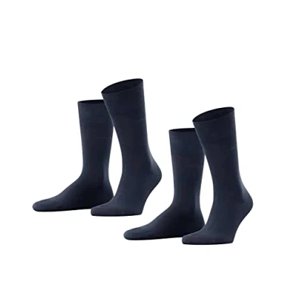Image of ESPRIT Men&#039;s Basic Easy 2 Pack M SO Cotton Plain Pairs Socks, Blue (Marine 6120), 8.5 11
