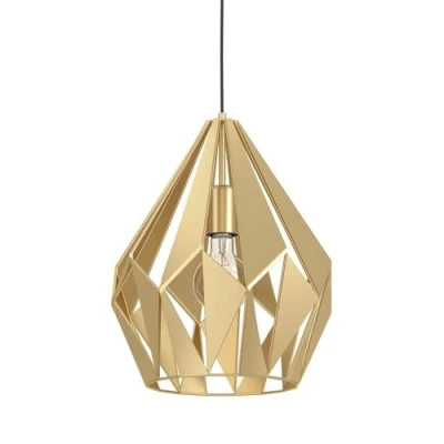 Image of EGLO Carlton pendant light, one bulb, gold, Ø 31 cm