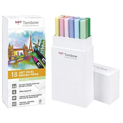 Image of Tombow Dual Brushpens 18 Colour Set (Pastel)