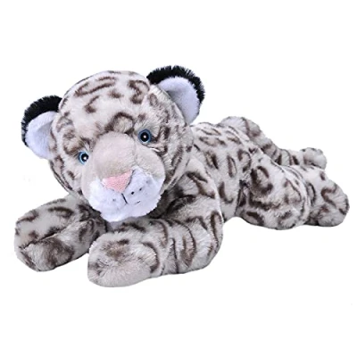 Image of Wild Republic EcoKins Snow Leopard Stuffed Animal 12 inch, Eco Friendly Gifts for Kids, Plush Toy, Handcrafted Using 16 Recycled Plastic Water Bottles