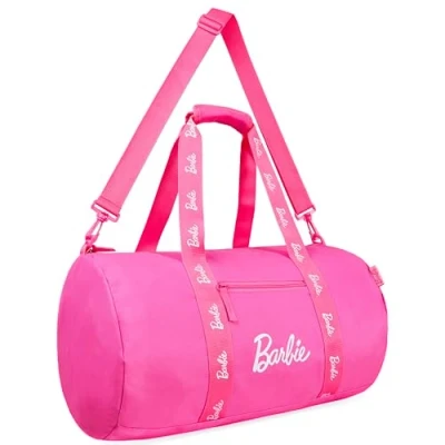 Image of Barbie Duffel Bag, Spacious Weekend Bag with Zipped Pockets for Travel and Gym