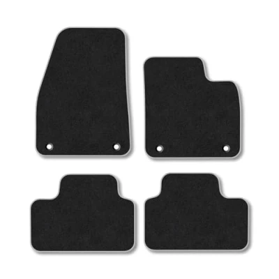 Image of Car Mats Compatible with Volvo Xc40 (2018 ) [Manual] Tailored Fit Grey Carpet Floor Set Accessory Custom 4 Pieces Anti Slip Backing &amp; Binding Trim Edge