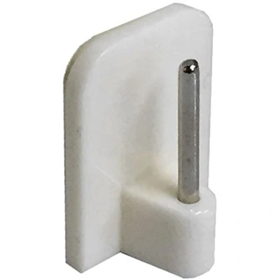 Image of SELF ADHESIVE STICK ON END HOOKS FOR NET CURTAIN WIRE WHITE ( pack of 8 )