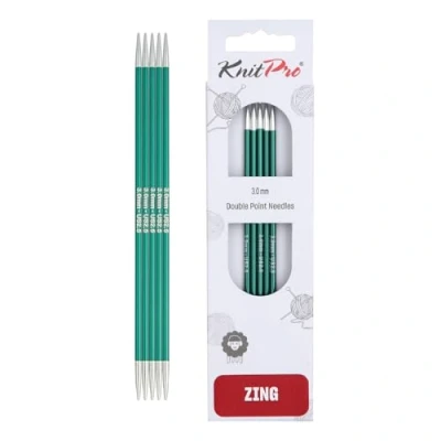 Image of Knit Pro KP47035 Zing: Double Ended Knitting Pins: 20cm x 3.00mm, 3mm, Green