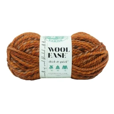 Image of Lion Brand Yarn Wool Ease Thick &amp; Quick Yarn, Soft and Bulky for Knitting, Crocheting, Crafting, 1 Skein, Fall Leaves