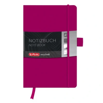 Image of Herlitz A5 Squared My Book Classic Hardcover Notebook with Ribbon and Pen Loop Berry