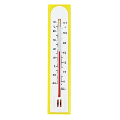 Image of Accurate Room Thermometer For Use As Temperature In The Home Office Garden or Greenhouse Easily Wall Mounted (Yellow)