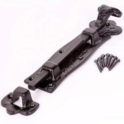 Image of Scroll Straight Door Bolt Black Antique (6&#039;&#039;)
