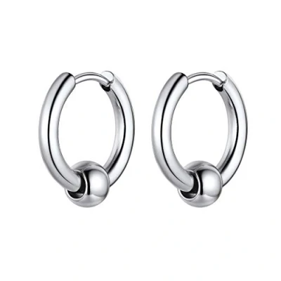 Image of GoldChic Jewelry Beads Huggie for Men Stainless Steel Circle Hinged Hoop Earrings Women Boys