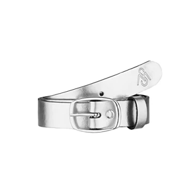 Image of Merry Style Women&#039;s Leather Belt 3 cm D41, Silver Logo, 92 (Largo total 109 cm)