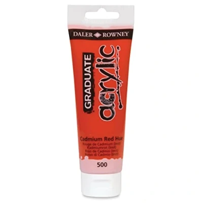 Image of Daler Rowney Graduate Acrylic Paint, Plastic Tube, 4oz 120 ml, Cadmium Red Hue