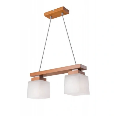 Image of Kubus Bar Pendant Ceiling Light, Glass Shades Rustic, 2x E27
