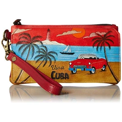 Image of Anna by Anuschka Women Hand Painted Organizer Wallet Leather, Viva Kuba, One Size