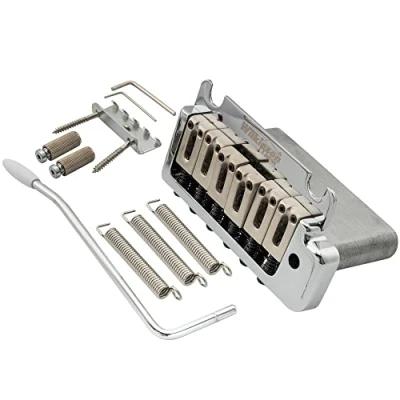 Image of Wilkinson WOV08 52.5mm(2 1/16 inch) 2 Point Tremolo Bridge for American Standard or Professional Fender Strat Electric Guitar, Chrome