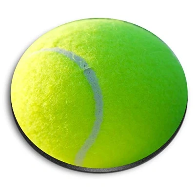 Image of 1 x Round MDF Magnet Yellow Tennis Ball Sports 2358