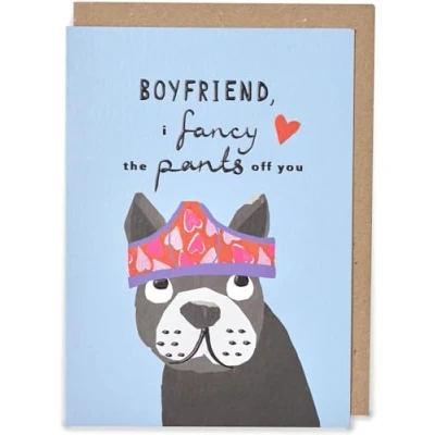 Image of Boyfriend Fancy Pants Paws Valentine&#039;s Day Funny Greeting Card