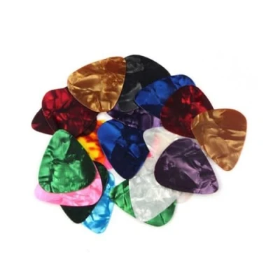 Image of Musiclily 0.7mm Medium Gauge Pearloid Guitar Bass Picks, Random Color(20 Pieces)