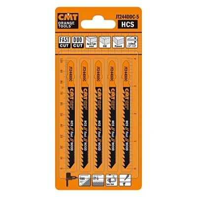Image of CMT ORANGE TOOLS JIG Saw Blades, JT244DDC 5, Coarse Curve Duo Cut, Carbon Steel, Wood &amp; Engineered Wood, 5 Piece Pack