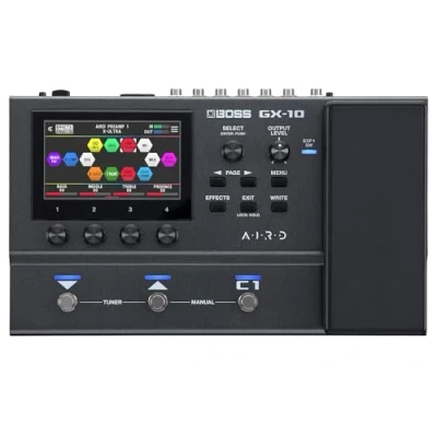 Image of BOSS GX 10 Compact Guitar &amp; Bass Effects Processor 100 Sound Engine Colour Touch Display 32 Amp Types 170 Multi mode Footswitches Expression Pedal AIRD Technology
