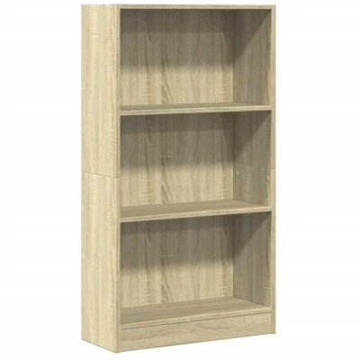 Image of vidaXL Bookcase Bookshelf Book Rack Storage Cabinet Sonoma Oak Engineered Wood 60 x 24 109 cm Freestanding for Living Room, Bedroom, Hallway