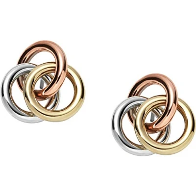 Image of Fossil Earrings for Women , 1.27 cm Multicolor Stainless Steel Earrings, JF01819998