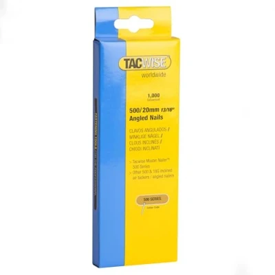 Image of Tacwise 0479 18G Type 500/20mm Angled Nails for Nail Gun (1000), Silver